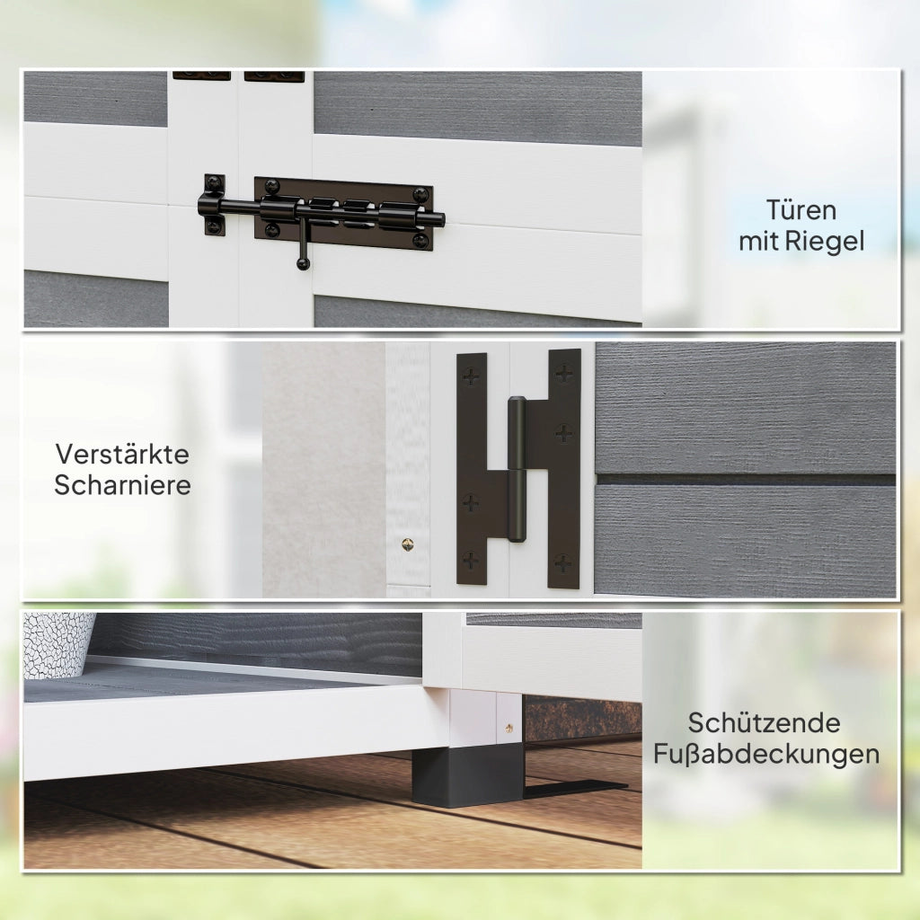 Capanno da Giardino per Attrezzi con 2 Finestre e Tetto in Bitume ¨C Zephmum ¨C 91x69x192 cm, Legno di Abete, Grigio Chiaro