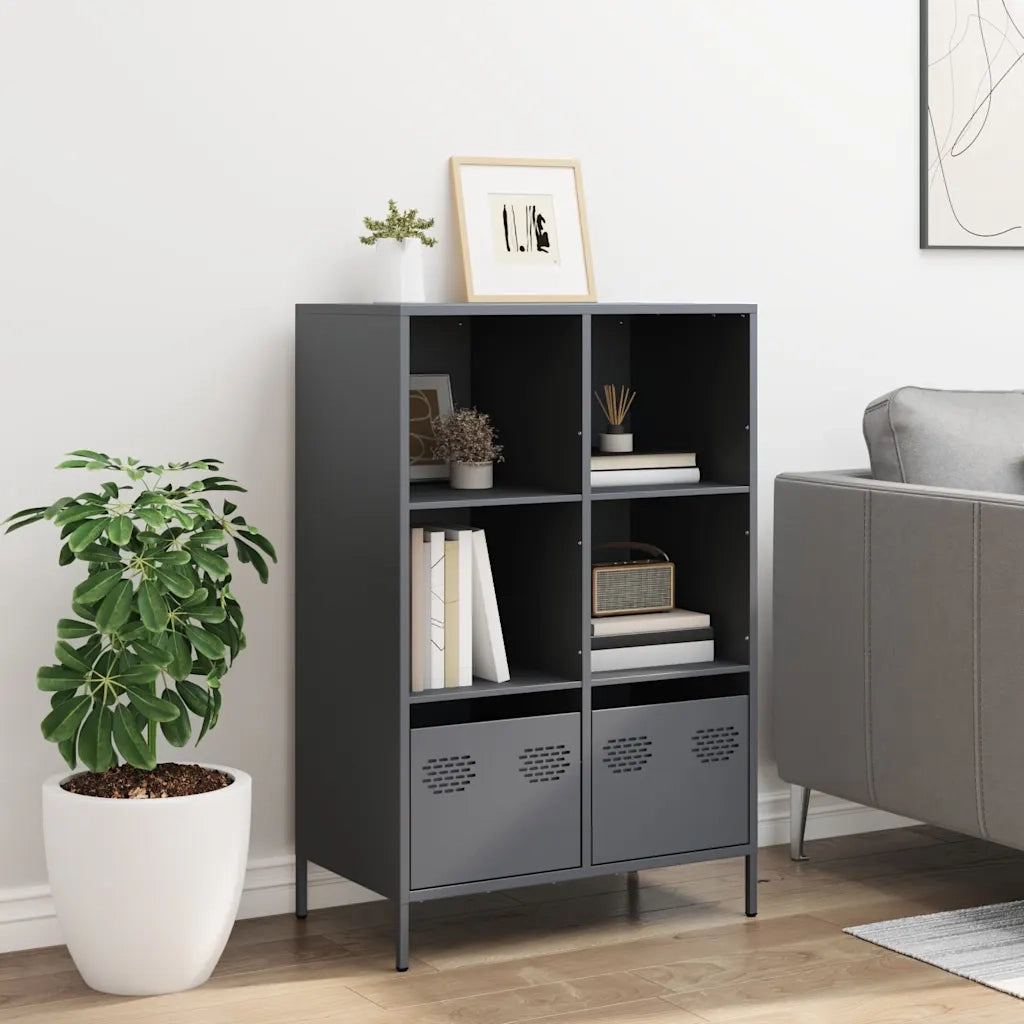 Credenza-Buffet-Armadio da cucina Antracite 68x39x103,5 cm Acciaio 707454