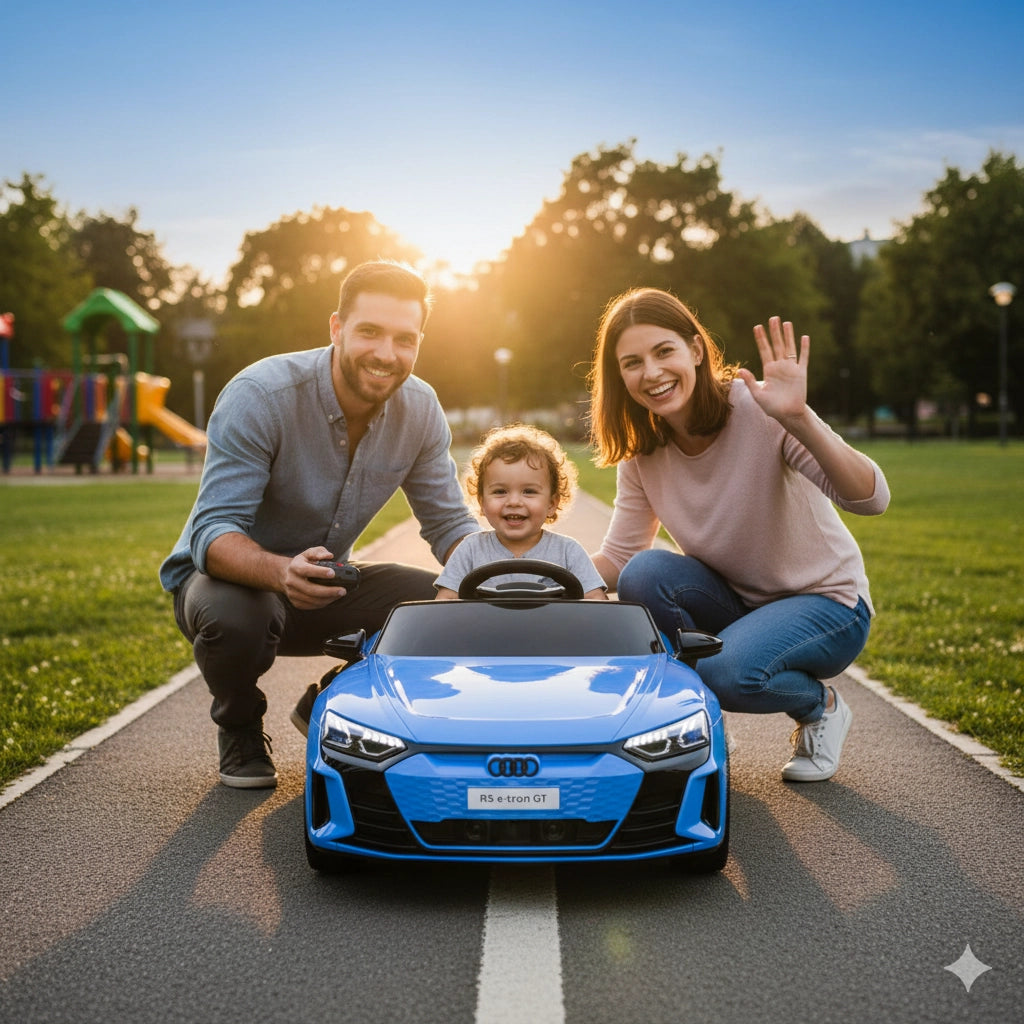 Macchina Elettrica per Bambini 12V Licenza Ufficiale Audi RS E-Tron GT con Telecomando Blu