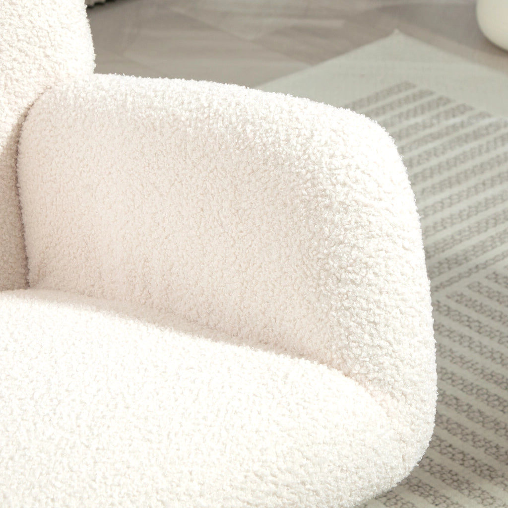 POLTRONA A DONDOLO 70 x 94 x 100 cm Teddy Bianco crema