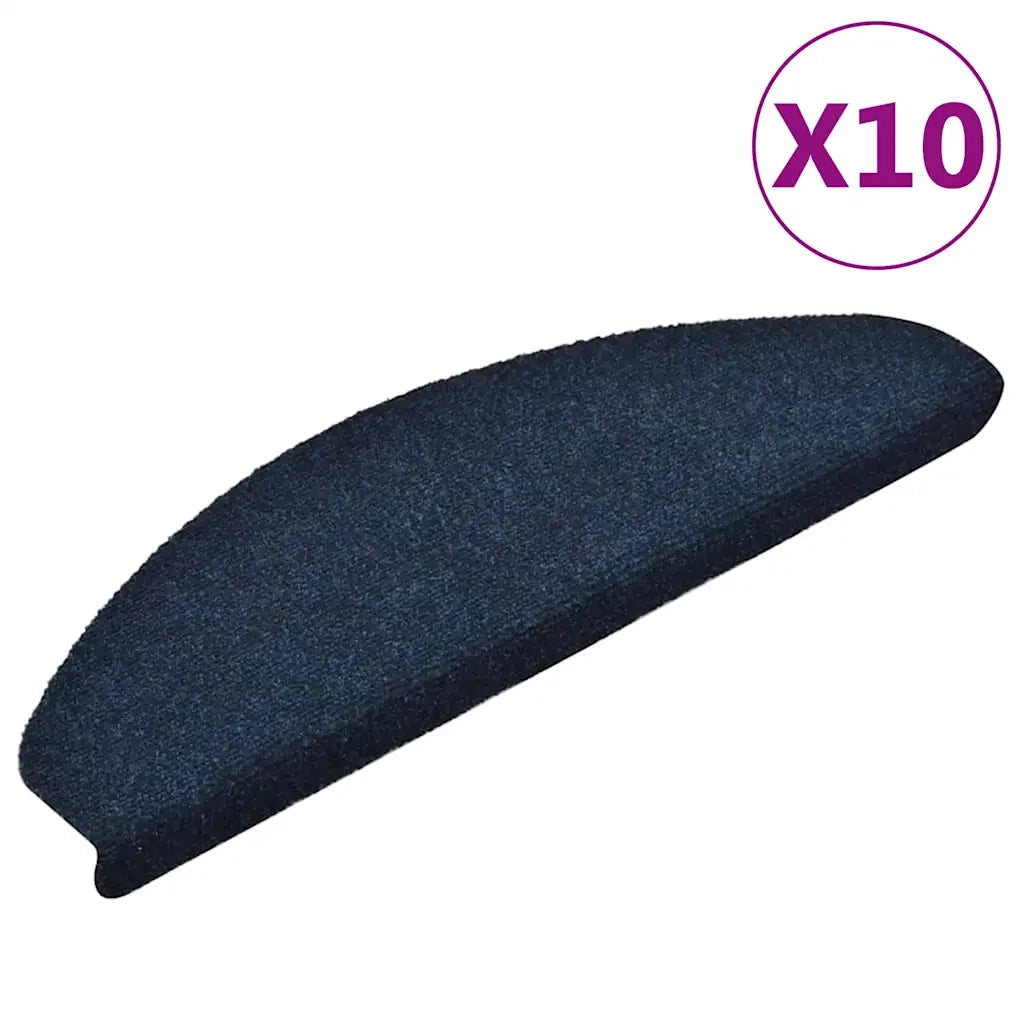 Tappetini per scale autoadesivi 10 pz 65x21x4 cm blu navy semicircolari grandi 149719