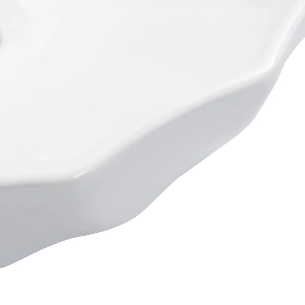 Lavabo da appoggio per l'interno del bagno cabina doccia cabina WC 46 x 17 cm ceramica bianca 02_0002630