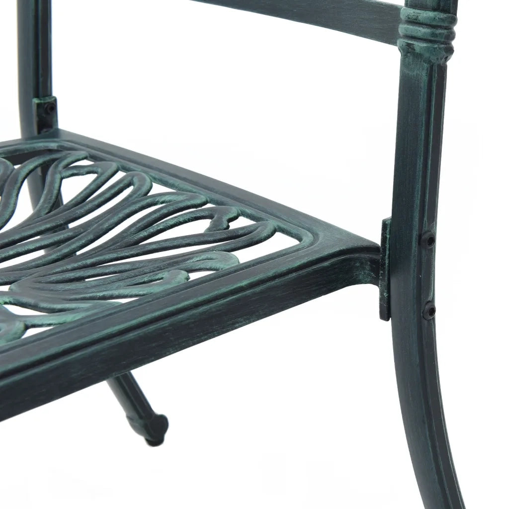 vidaXL Set da Bistrò 3 pz Verde in Alluminio Pressofuso