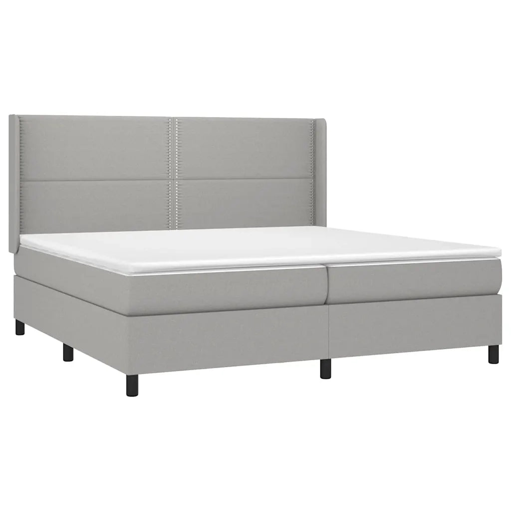 Giroletto a Molle con Materasso Grigio Chiaro 200x200cm Tessuto 3131377