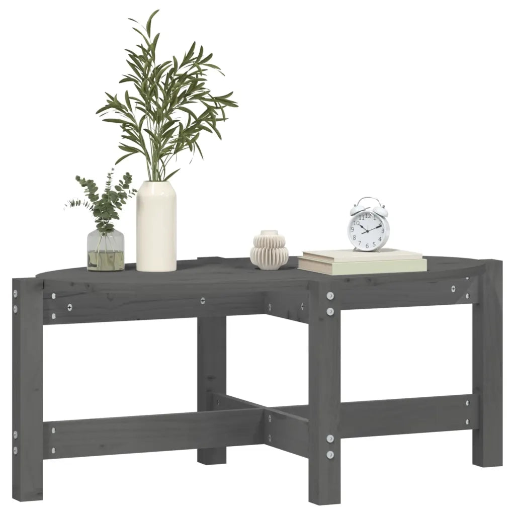 Tavolino da Salotto Grigio 87x48x35cm in Legno Massello di Pino cod mxl 6751