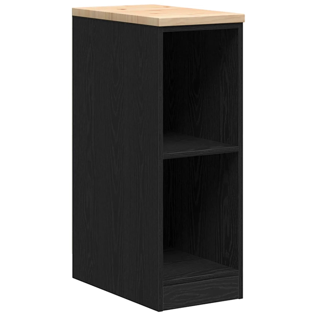 Armadietto da Garage Nero 30x51x85 cm in Legno Massello di Pino CFW7708751