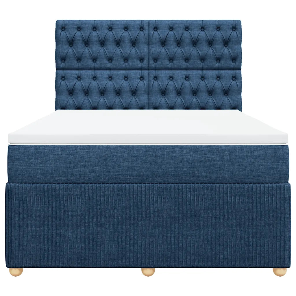 Giroletto a Molle con Materasso Blu 160x200 cm in Tessuto