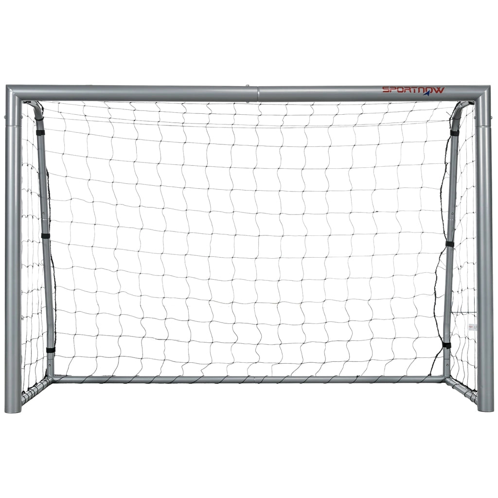 Porta da Calcio con Viti e Picchetti inclusi 240x85x160 cm in PE e Metallo Grigio