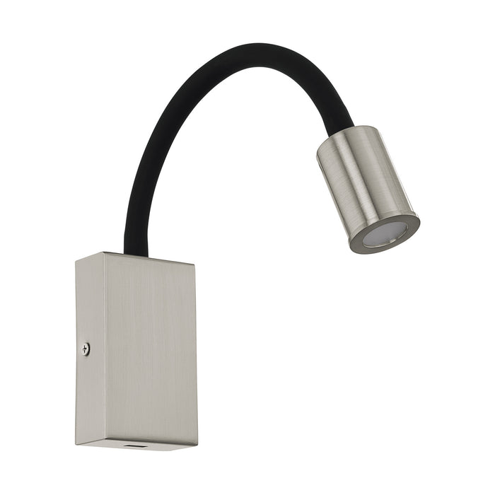 Applique Moderna Tazzoli Acciaio Nichel Satinato Luce Led Integrato 3,8W