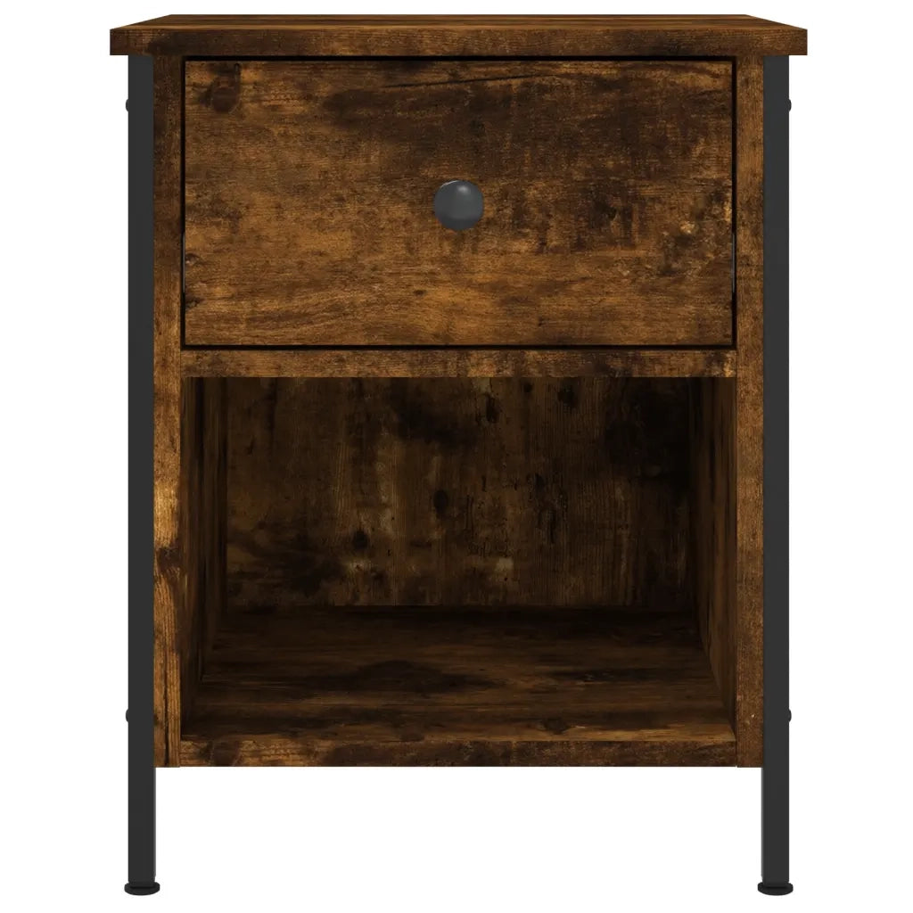 Comodino-Tavolino da notte Rovere Fumo 40x42x50 cm Legno Multistrato 107868