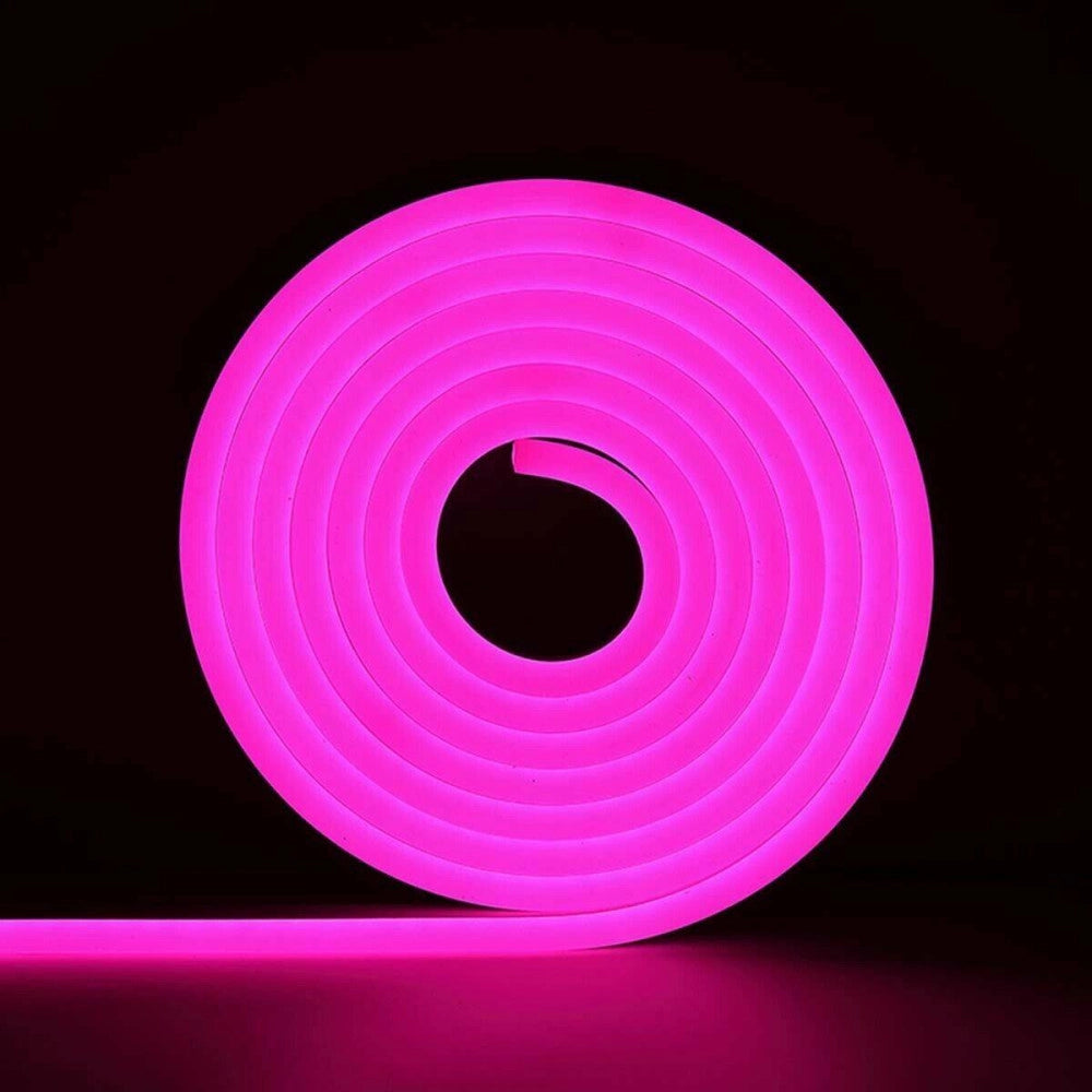 Trade Shop - Strip Led Fluorescente Effetto Tubo Neon Colorato Impermeabile In Silicone Dc12v - -rosa      -