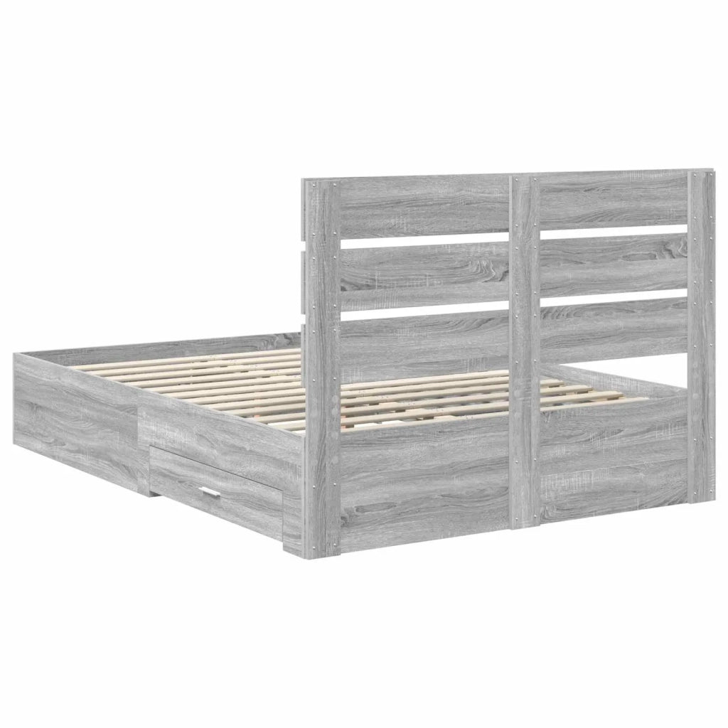 Struttura del letto con cassetto Grigio Sonoma 140 x 200 cm 3411969