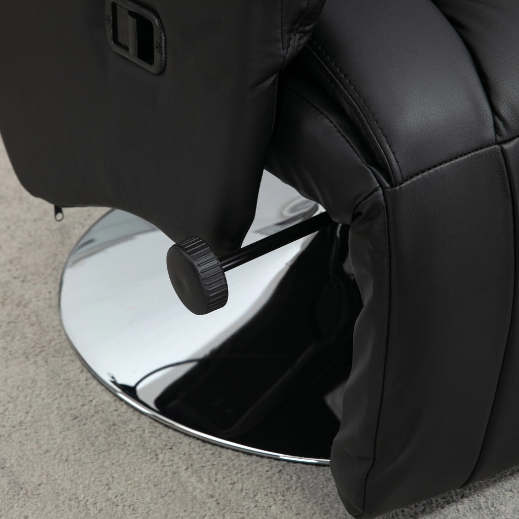 Poltrona Relax Reclinabile Girevole Poggiapiedi Regolabile ¨C Minimal ¨C Nero