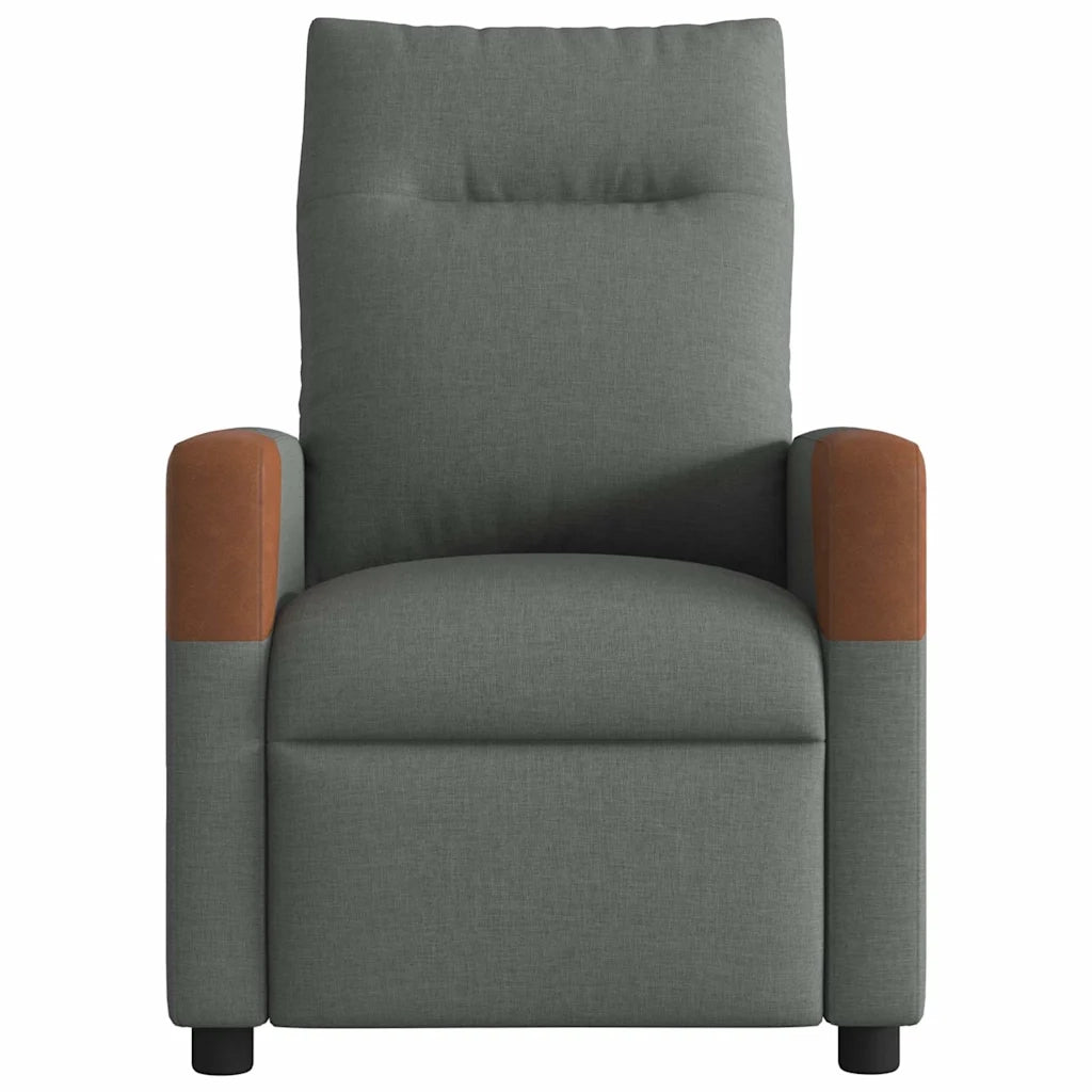 Divano Sedia-Poltrona Reclinabile Massaggio Elettrica Grigio Scuro Tessuto 481575