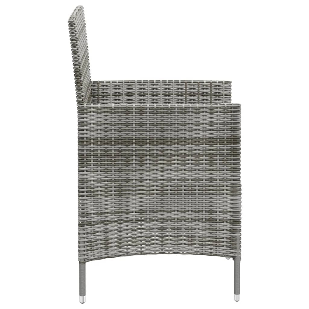 Set da pranzo da giardino 3 pezzi e cuscini in resina intrecciata grigia 02_0014761