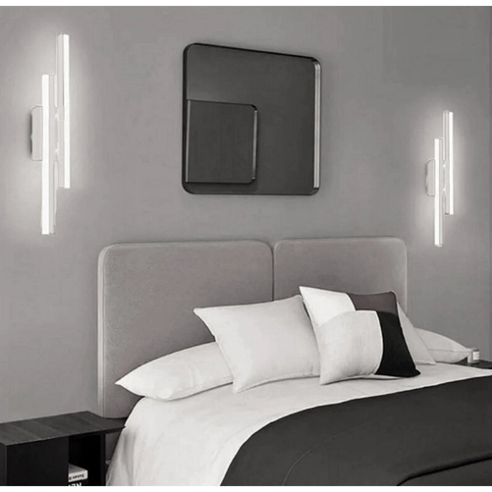 Trade Shop - Applique Led Bianco Lampada Parete Moderno 10w Cct 3 Tonalità Luce 3000-4000-6500k E87-b3c -