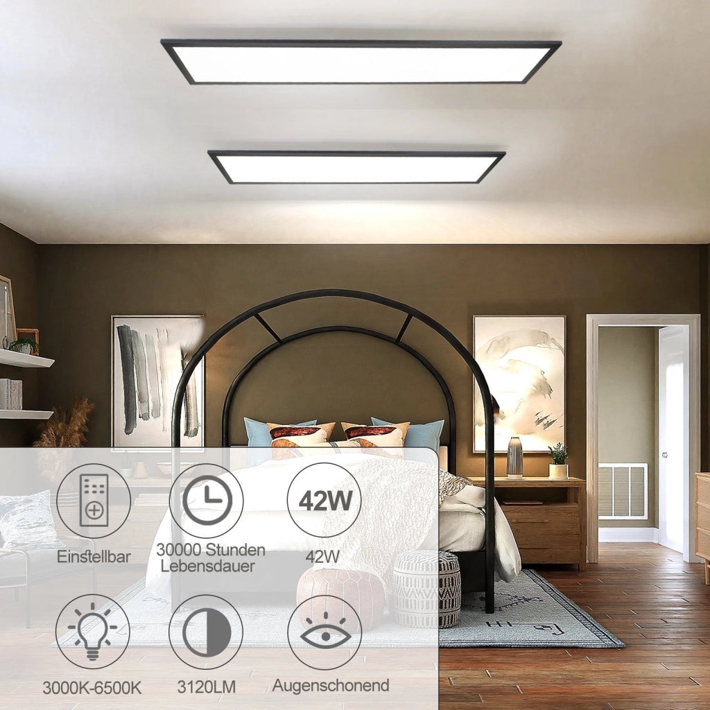 ZMH Lampada da soffitto plafoniera LED piatta dimmerabile telecomando timer 42W
