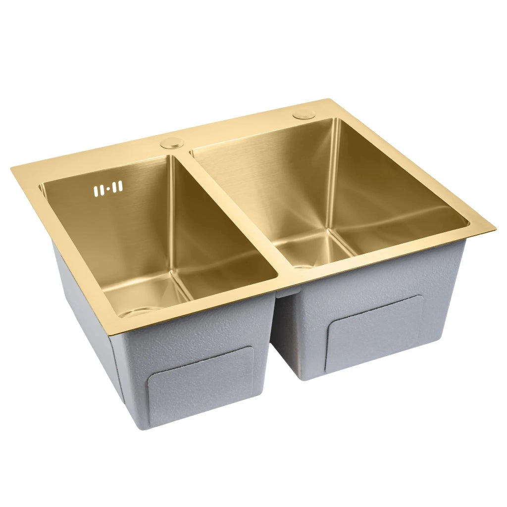 Lavello In Acciaio Toby Brush Gold senza rubinetto da cucina