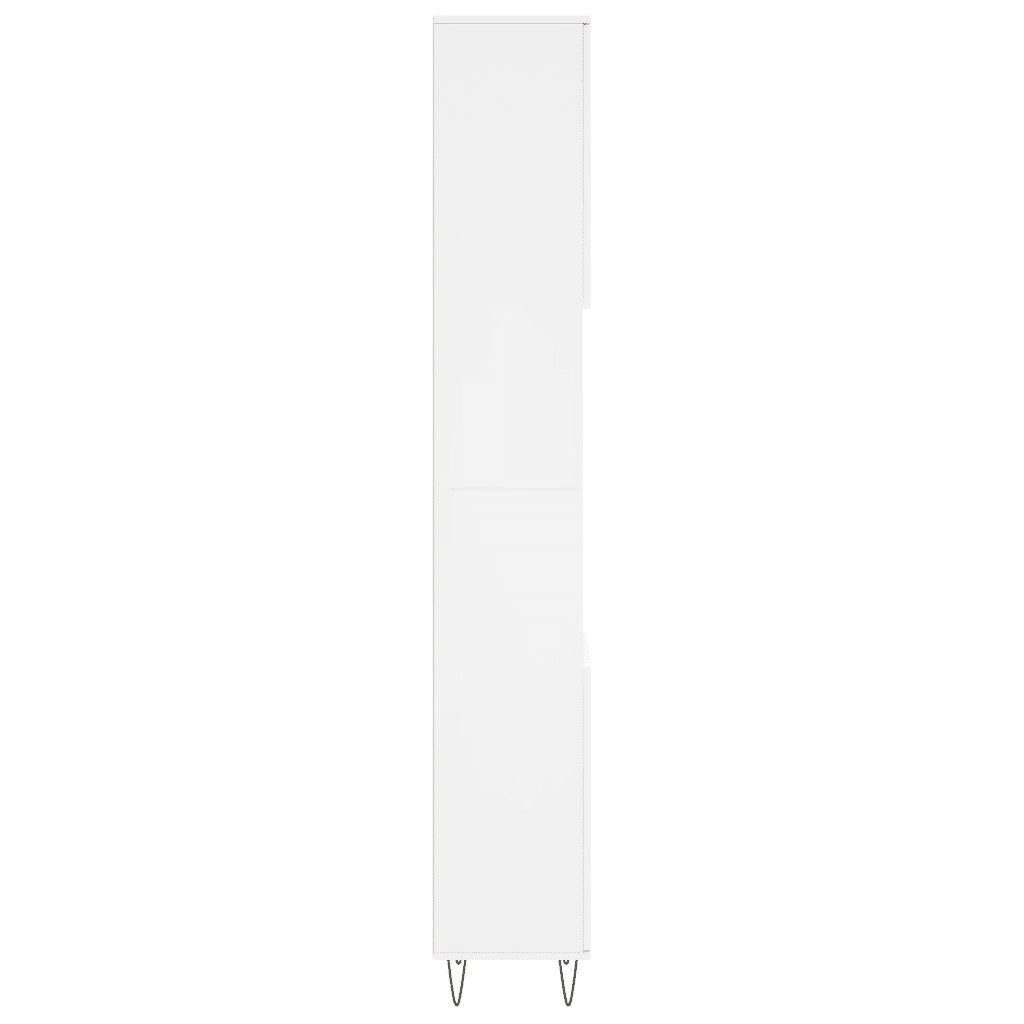 Armadietto da Bagno Bianco 30x30x190 cm in Legno Multistrato 831532