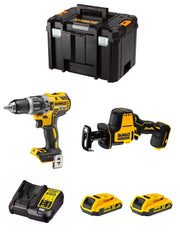 DeWALT Kit DWK204 (DCD796 + DCS369 + 2 x 2,0 Ah + DCB107 + TSTAK VI)