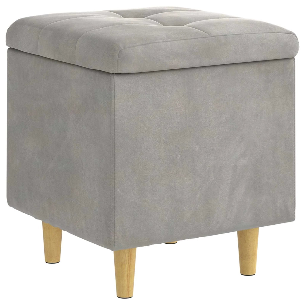 Pouf contenitore Grigio chiaro 40 x 40 x 45 cm Velluto 876810