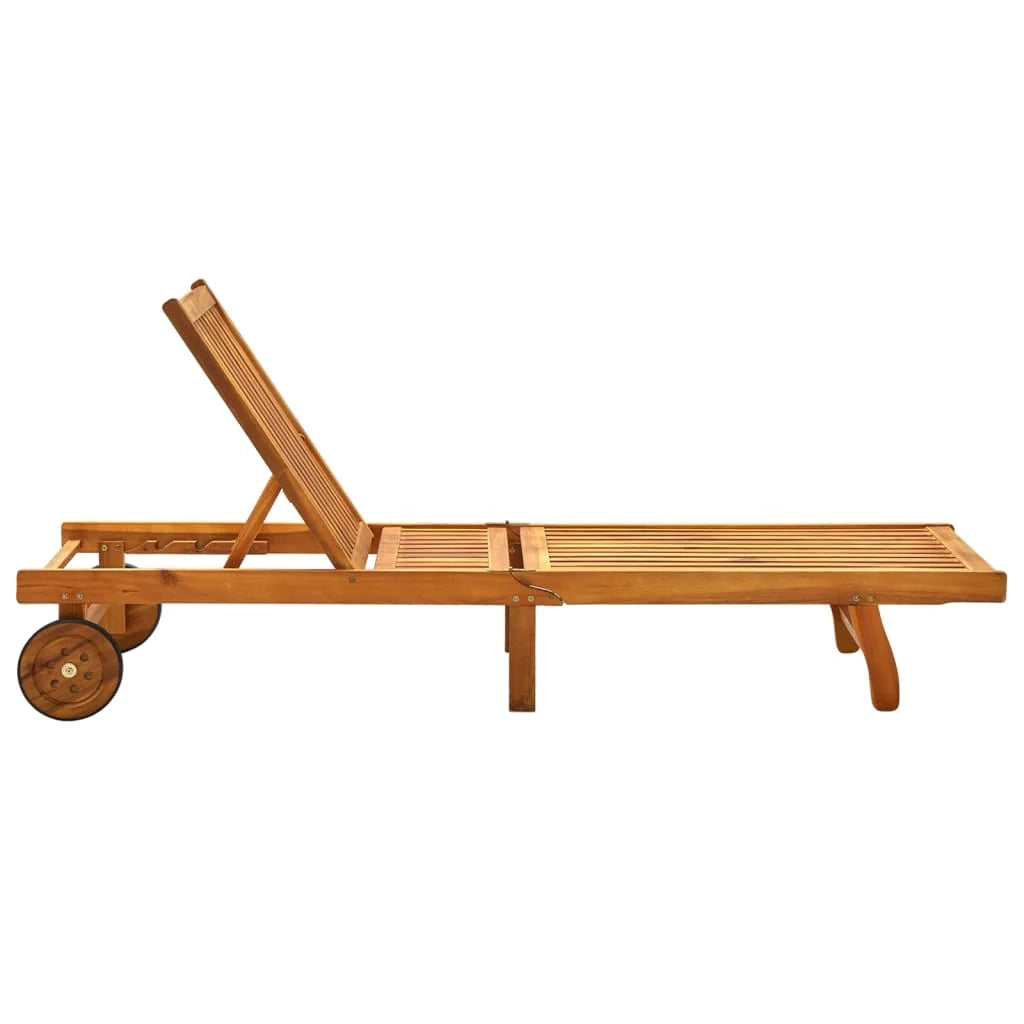 Lettino prendisole sedia a sdraio lettino prendisole letto da giardino mobili da esterno per patio con cuscino legno massello di acacia 02_0012353