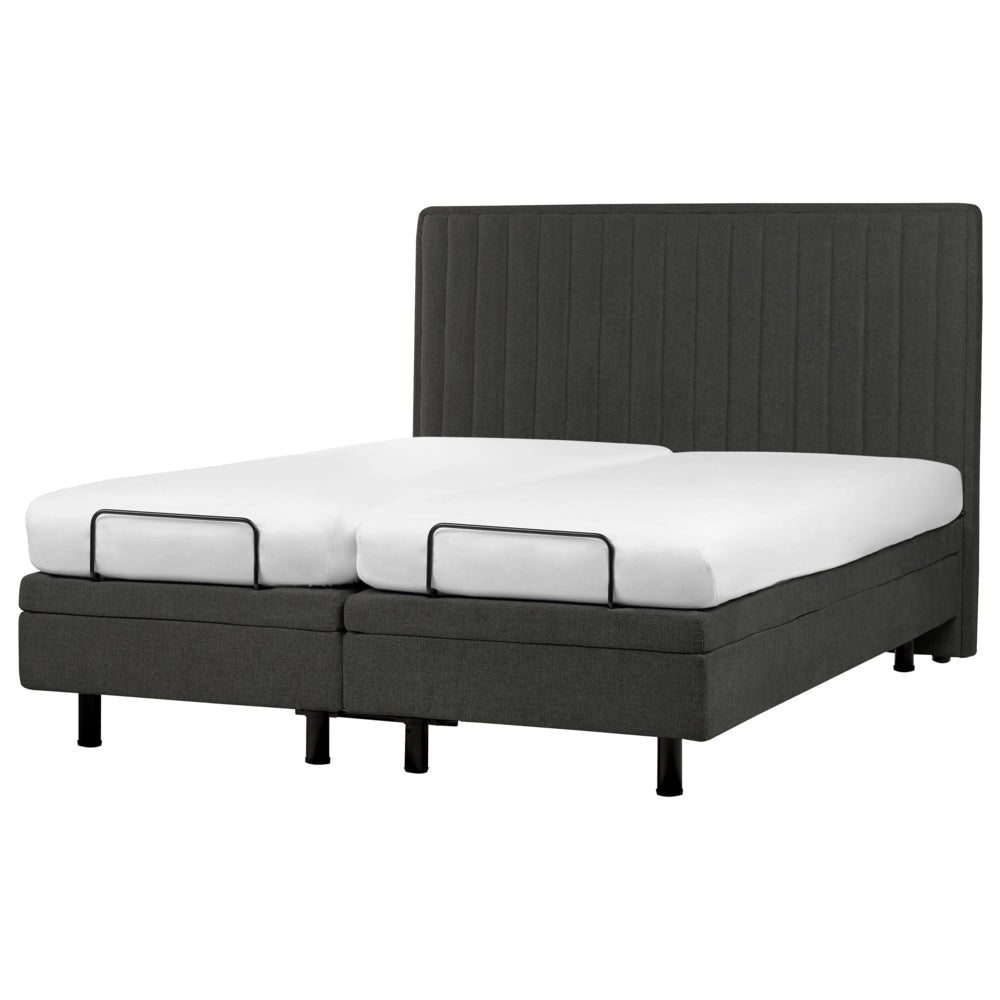 Letto matrimoniale grigio scuro regolabile elettricamente con telecomando 160 x 200 cm stile moderno