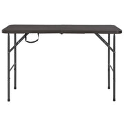 Tavolo da Giardino Marrone Pieghevole 120x60x74 cm HDPE Rattan 44553