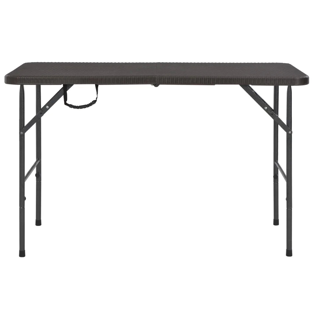 Tavolo da Giardino Marrone Pieghevole 120x60x74 cm HDPE Rattan 44553