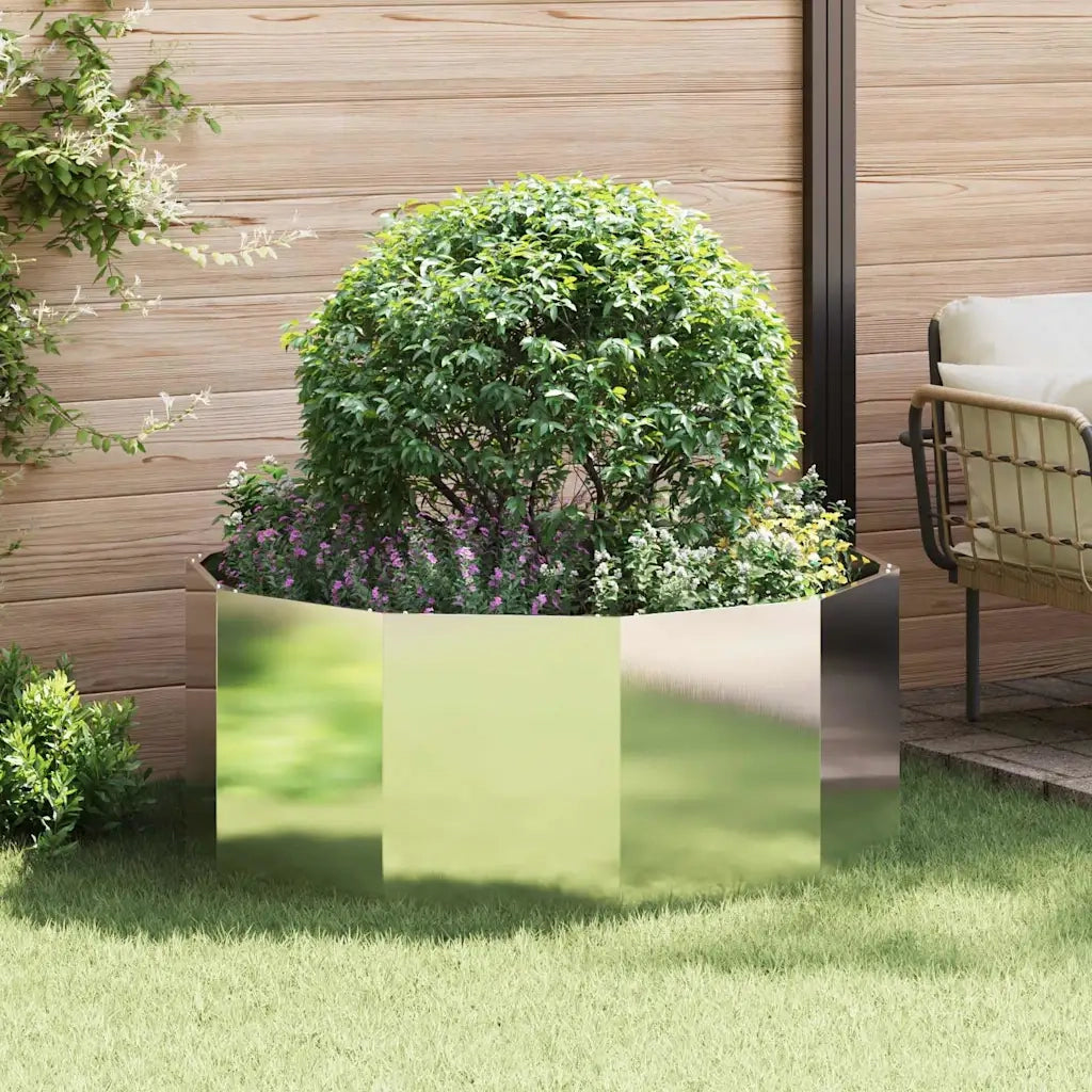 Fioriera | Cassetta per fiori | Vaso Argento 120 x 120 x 50 cm Acciaio inossidabile