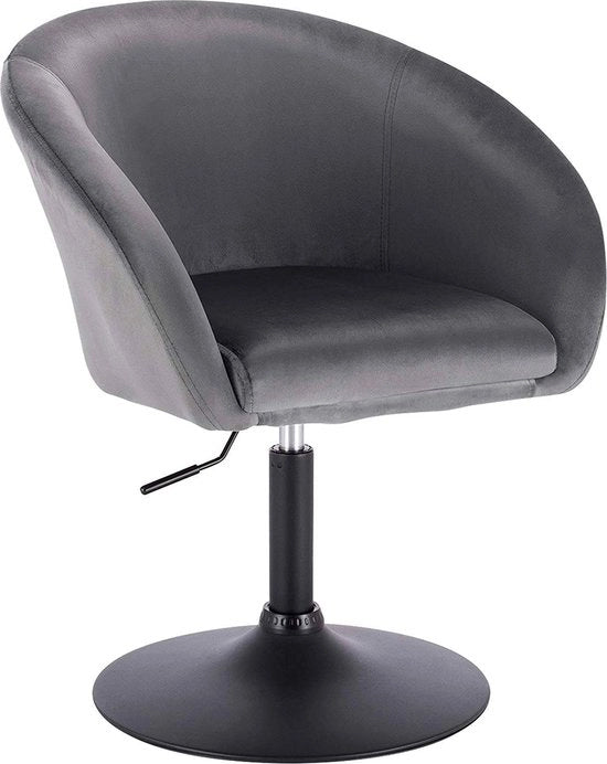 Barstoli deluxe industriale - colore grigio scuro - set di 1 - barstolo con sedile - sedili per bar con schienale - sedile per cucina - regolabile in altezza - velluto