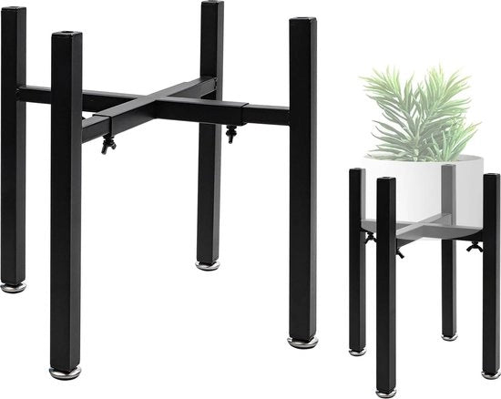 Stand per pianta in acciaio, supporto per piante in acciaio, supporto per piante metallico regolabile, 24-36 cm, supporto metallico per fiori regolabile, per vasi con diametro esterno da 20-35 cm