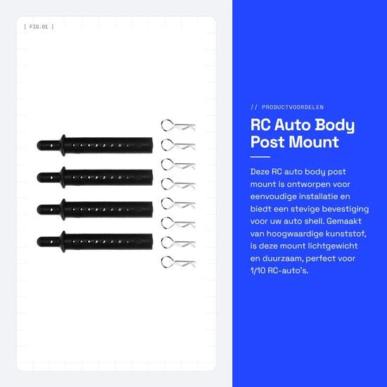 Kit di Carrosseria - Alzatore in Plastica - Colonna di Scocca Leggera - Viti R - Materiale Duraturo - Protezione per Parti Interne - Componenti per Auto RC