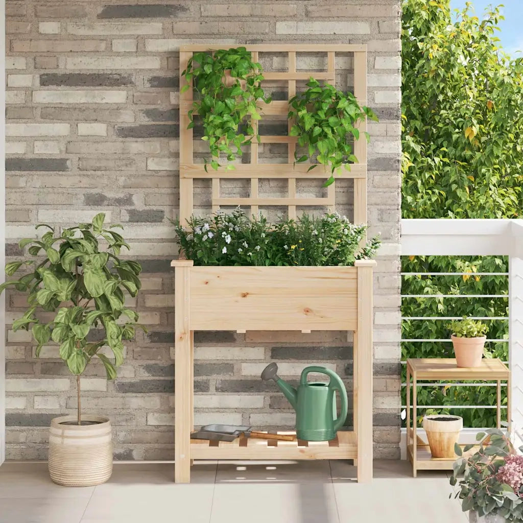 Vaso da giardino Beige 71 x 38 x 152 cm Legno di Abete Massello 42006570