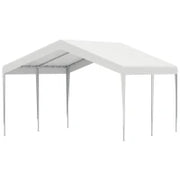 Garage Portatile 4x4m con Tettoia anti UV, Pioggia e Vento per Veicoli, Matrimoni e Feste - Bianco