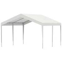 Garage Portatile 4x4m con Tettoia anti UV, Pioggia e Vento per Veicoli, Matrimoni e Feste - Bianco