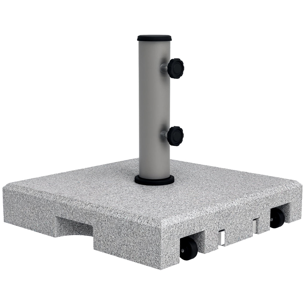 Base per ombrelloni in granito con ruote ¨C zephmum ¨C 28 kg, per pali 32/38/48mm, grigio