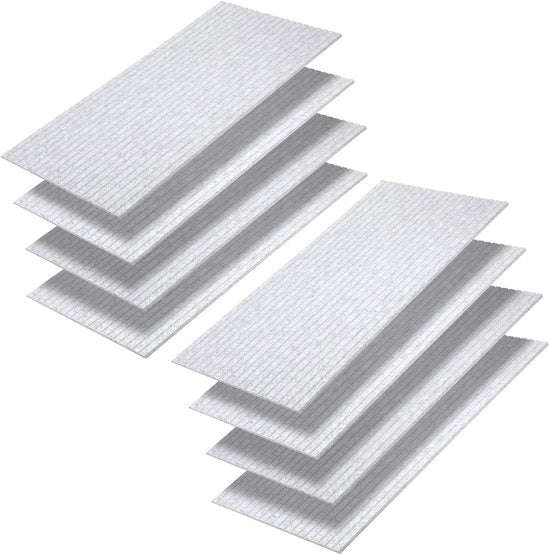 8 pannelli acustici disegno a strisce Autoadesivi Isolamento acustico Velo da parete colore crema chiaro