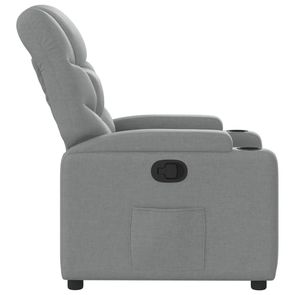 Divano Sedia-Poltrona reclinabile in tessuto grigio chiaro 333688