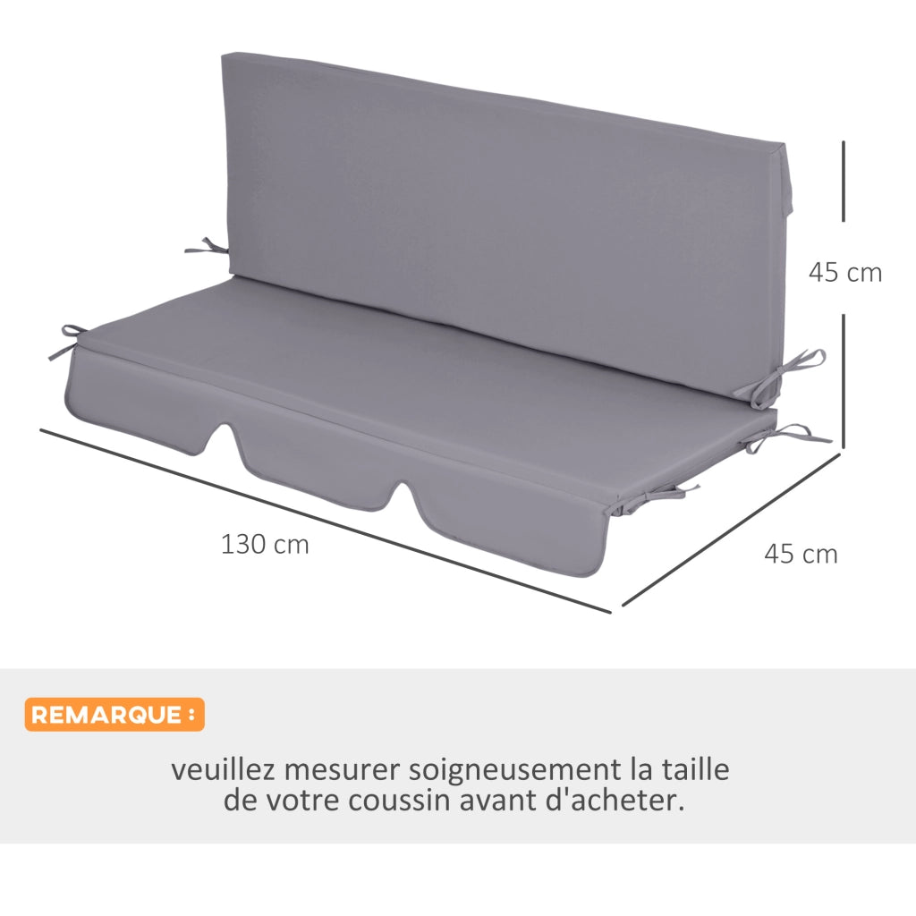 Cuscini per Balancelle da Giardino 3 Posti ¨C zephmum ¨C 2 Pezzi 130x45x5 cm Grigio Scuro