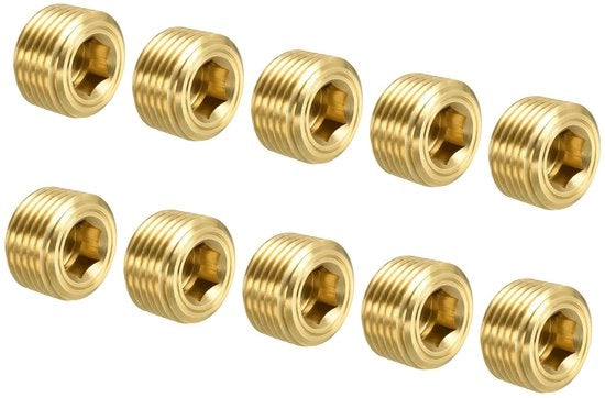 Flessibile Pijpplug in Acciaio - 10 Unità - Buitendraad 3/8" NPT - Testa a 6 Viti - Resistente alla Corrosione - Per HVAC/Sanitario - Flessibile Buisplug