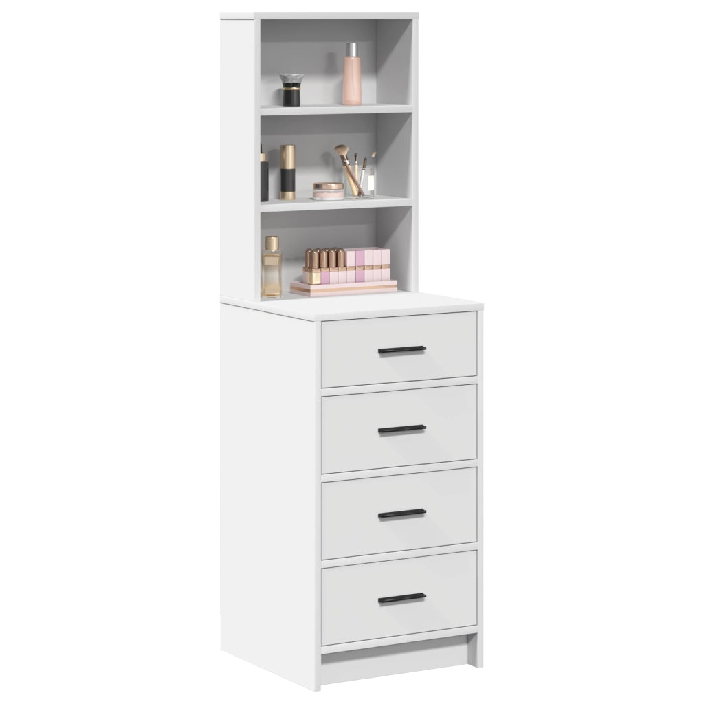 Highboard Bianco 40x41x135 cm in Legno Ingegnerizzato