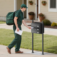 Cassetta postale condominiale autoportante 3 posti, 1 modulo, nero 556 x 270 x 1500 mm