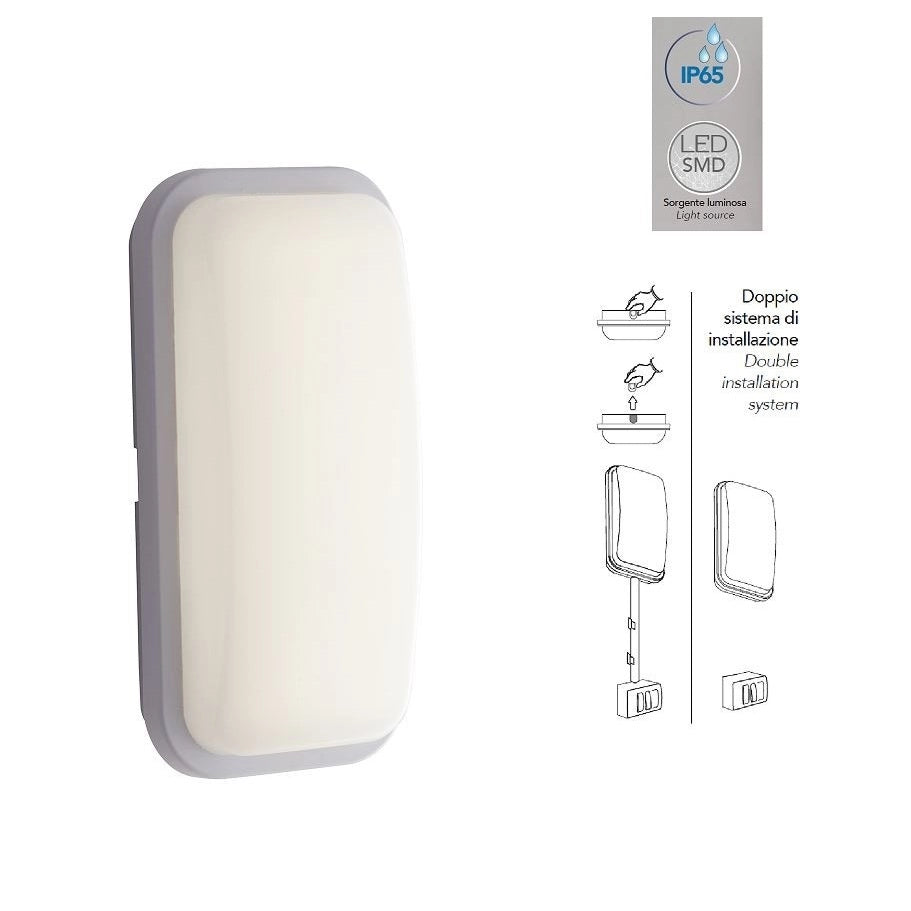 PLAFONIERA LED SHELLY BIANCA 15W 24CM 3-4000K IP6.