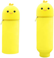 Etui 2-in-1 in silicone, portapenne 2-in-1 in silicone, tas in silicone morbido, design di tacchino giallo, etui, portapenne, pieghevole e impermeabile