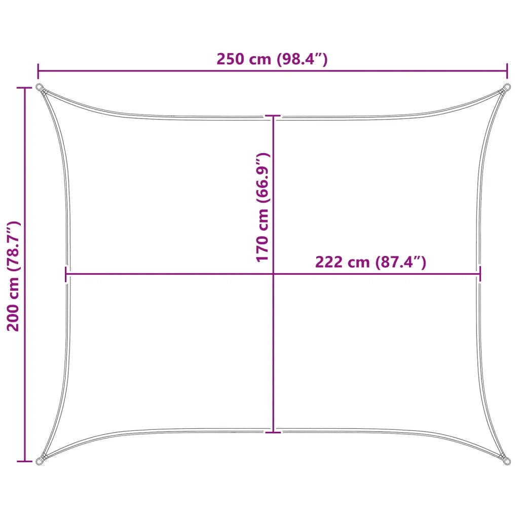 Vela da ombra solare Grigio chiaro e bianco 2 x 2,5 m