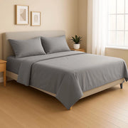 Completo Lenzuola Matrimoniale in Caldo Pile – Set Letto Invernale Morbido e Soffice, Lenzuola Termiche Matrimoniali Antipiega, Ideali per Notte Fredda Grigio