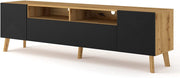 MOBILE TV PORTA TV STAND TV SOGGIORNO LUXI  195x42x56cm ROVERE NERO OPACO