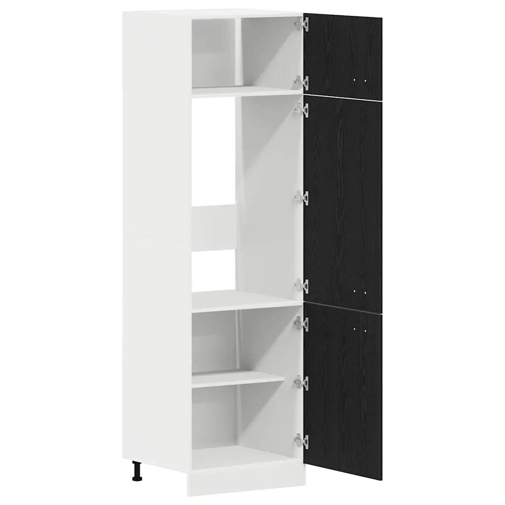Mobiletto a parete moderno con ripiani 60 x 31 x 207 cm legno composito nero 02_0051960