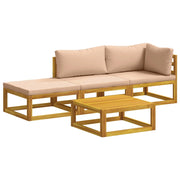 Set di divani 4 pz Naturale Legno di Acacia Massello 3417304